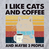 I Like Cats And Coffee Fun Pattern Short Sleeve Woman