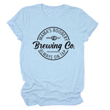 Mama's Boobery Brewing Crew Neck Women's T-Shirt Loose Short Sleeves