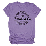 Mama's Boobery Brewing Crew Neck Women's T-Shirt Loose Short Sleeves