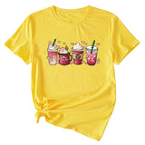 True Love Fun Pattern Printed Women's Casual Round Neck Short Sleeve T-shirt