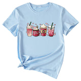 True Love Fun Pattern Printed Women's Casual Round Neck Short Sleeve T-shirt