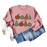 Round Neck Loose Women's Pumpkin Print Long-sleeved Sweater