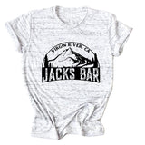 VIRGIN RIVER CA JACK'S Alphabet Mountain Print Crew Neck Short Sleeve T-Shirt Women