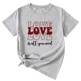 Love Love Love Letter Casual Crewneck Short Sleeve Tshirt