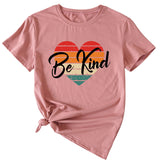 Letter be kind Fun Pattern Loose Large Short Sleeve T-shirt Top