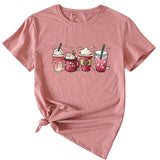 True Love Fun Pattern Printed Women's Casual Round Neck Short Sleeve T-shirt