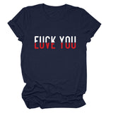 Fun printing love you casual short-sleeved comfortable simple versatile women's T-shirt