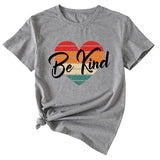 Letter be kind Fun Pattern Loose Large Short Sleeve T-shirt Top