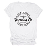 Mama's Boobery Brewing Crew Neck Women's T-Shirt Loose Short Sleeves