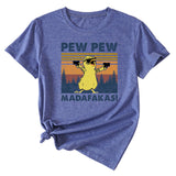 PEW PEW MADAFAKAS Fun Pattern Casual Short Sleeve T-shirt