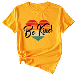 Letter be kind Fun Pattern Loose Large Short Sleeve T-shirt Top