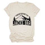 VIRGIN RIVER CA JACK'S Alphabet Mountain Print Crew Neck Short Sleeve T-Shirt Women