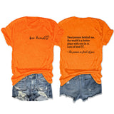 Front and rear printed short-sleeved DEAR PERSON BEHIND ME loose fashion T-shirt