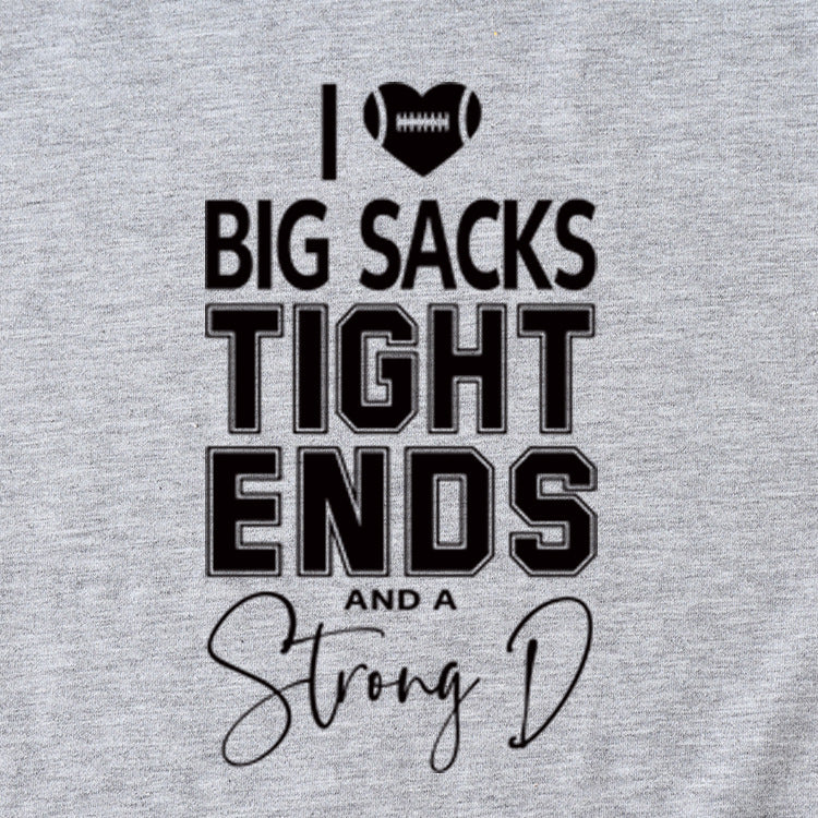 Big sacks Tight Ends Letter Large Women's Short Sleeve T-shirt