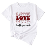 Love Love Love Letter Casual Crewneck Short Sleeve Tshirt