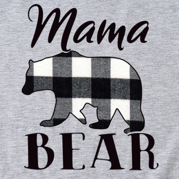 T-shirt à manches courtes et col rond pour femme, veste à la mode, motif maman ours