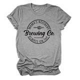 Mama's Boobery Brewing Crew Neck Women's T-Shirt Loose Short Sleeves