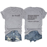 Front and rear printed short-sleeved DEAR PERSON BEHIND ME loose fashion T-shirt