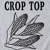 CROP TOP Corn Letter Print Crew Neck Fashion Short Sleeve Loose T-Shirt Women