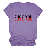 Fun printing love you casual short-sleeved comfortable simple versatile women's T-shirt