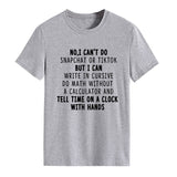 NO I CAN'T DO Alphabet Crew Neck Loose Short Sleeve Large Size T-Shirt