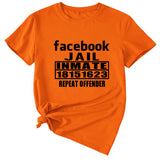 English Letters Facebook Jalt Immate Round Neck Short Sleeve