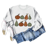 Round Neck Loose Women's Pumpkin Print Long-sleeved Sweater