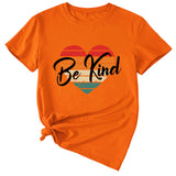 Letter be kind Fun Pattern Loose Large Short Sleeve T-shirt Top