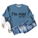 I'm Cold Me Letter Loose Bottoming Long Sleeve Sweater Girl