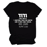 TITI TEE TEE Summer Letter Crew Neck Loose Short Sleeve Women's T-Shirt