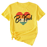 Letter be kind Fun Pattern Loose Large Short Sleeve T-shirt Top