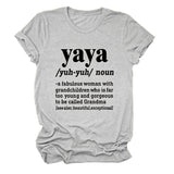 Casual round neck yaya yuh yun noun simple printing short sleeves