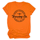 Mama's Boobery Brewing Crew Neck Women's T-Shirt Loose Short Sleeves