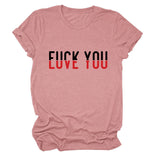 Fun printing love you casual short-sleeved comfortable simple versatile women's T-shirt