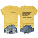 Front and rear printed short-sleeved DEAR PERSON BEHIND ME loose fashion T-shirt