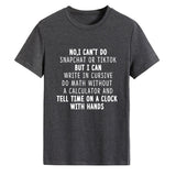 NO I CAN'T DO Alphabet Crew Neck Loose Short Sleeve Large Size T-Shirt