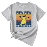 PEW PEW MADAFAKAS Fun Pattern Casual Short Sleeve T-shirt