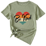 Letter be kind Fun Pattern Loose Large Short Sleeve T-shirt Top