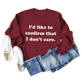 I Would Like To Confirm The Loose Letter Women's Long-sleeved Sweatshirt