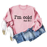 I'm Cold Me Letter Loose Bottoming Long Sleeve Sweater Girl