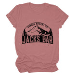 VIRGIN RIVER CA JACK'S Alphabet Mountain Print Crew Neck Short Sleeve T-Shirt Women