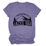 VIRGIN RIVER CA JACK'S Alphabet Mountain Print Crew Neck Short Sleeve T-Shirt Women