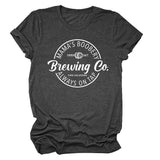 Mama's Boobery Brewing Crew Neck Women's T-Shirt Loose Short Sleeves