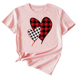 Cross Valentine's Day Love Motif Women's Casual Crewneck Short Sleeves