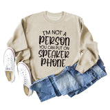 I'M NOT A PERSON YOU CAN Women's Round Neck Loose Long-sleeved Sweater