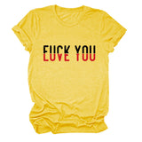 Fun printing love you casual short-sleeved comfortable simple versatile women's T-shirt