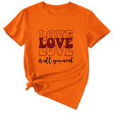 Love Love Love Letter Casual Crewneck Short Sleeve Tshirt