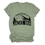 VIRGIN RIVER CA JACK'S Alphabet Mountain Print Crew Neck Short Sleeve T-Shirt Women