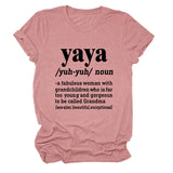 Casual round neck yaya yuh yun noun simple printing short sleeves