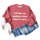 I Would Like To Confirm The Loose Letter Women's Long-sleeved Sweatshirt